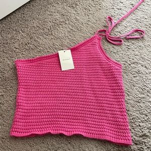 One shoulder bright pink top - never worn!